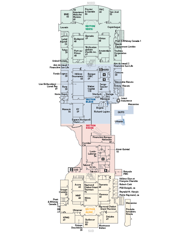 Plan du 1er étage de l'édifice Côte-Sainte-Catherine