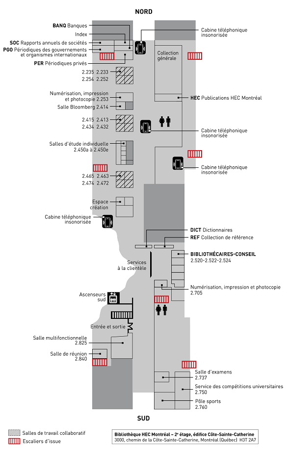 Plan CSC du 2e étage - bibliothèque