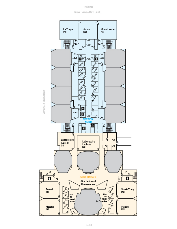 Plan du 4e étage de l'édifice Decelles