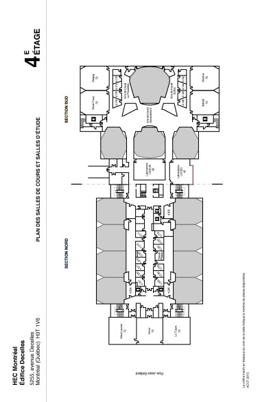 Plan du 4e étage de l'édifice Decelles