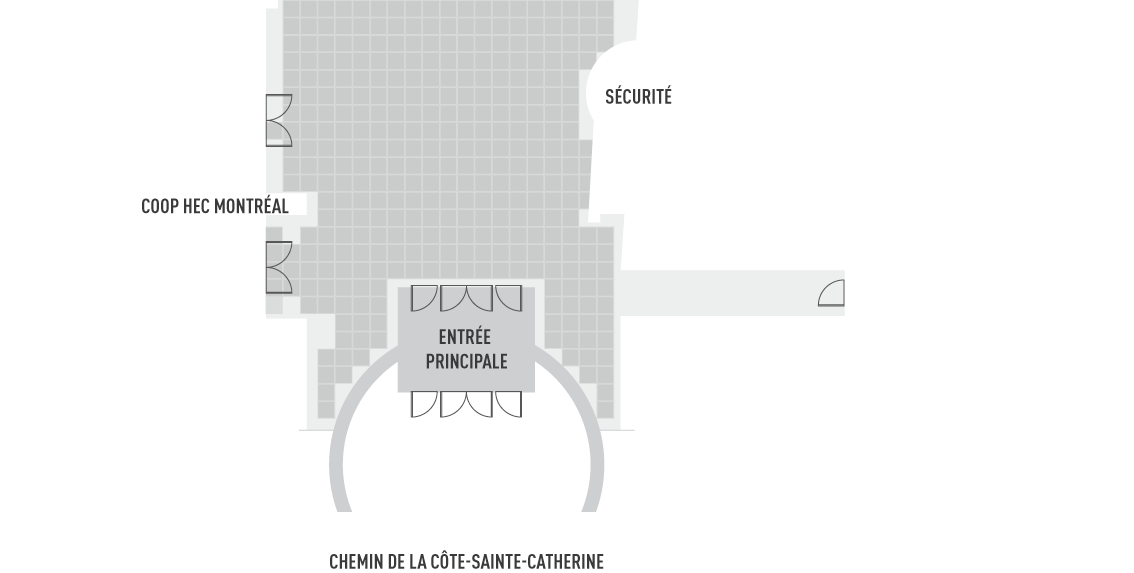 Plan sommaire des dalles de la section 1 de l'édifice Côte-Sainte-Catherine