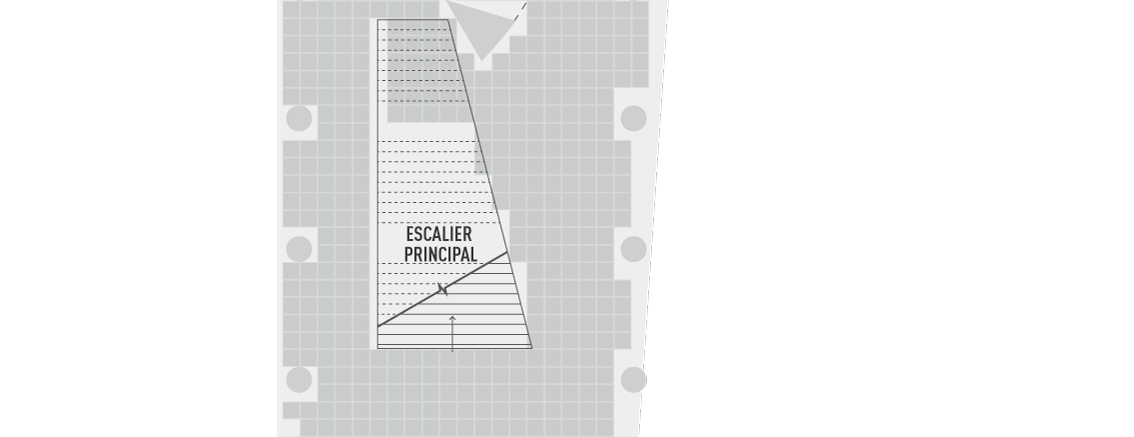 Plan sommaire des dalles de la section 2 de l'édifice Côte-Sainte-Catherine