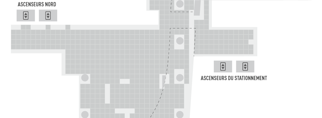 Plan sommaire des dalles de la section 3 de l'édifice Côte-Sainte-Catherine