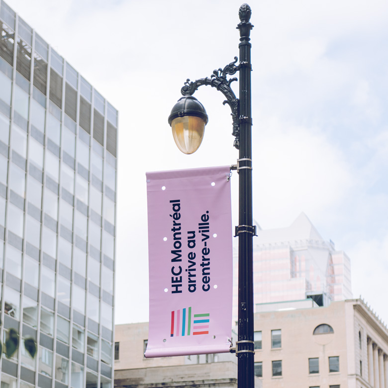 Inauguration of the Hélène Desmarais building - Oriflamme Banners