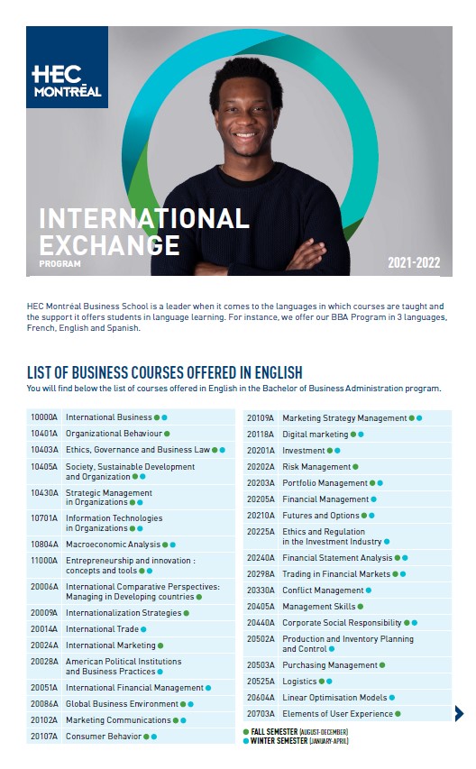 English Business Courses - 2021-2022
