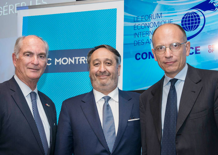 (From left to right) Gil Rémillard, Michel Patry and Enrico Letta.