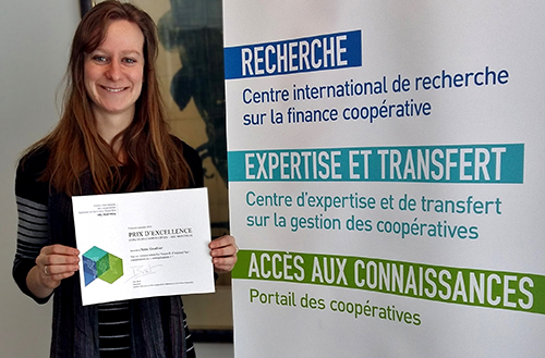 Anne Gauthier, étudiante à la M. Sc., remporte le Prix d’excellence de la première édition du concours