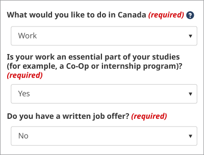 Que souhaiteriez-vous faire au Canada?