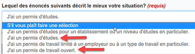 Lequel des énoncées suivants décrit le mieux votre situation