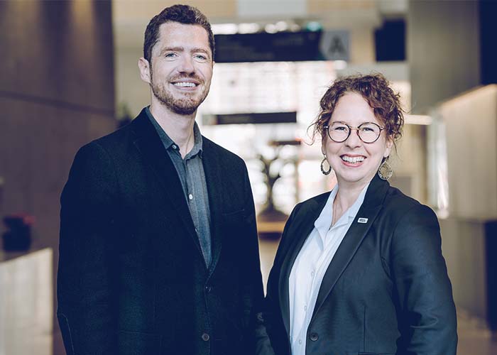 Alaric Bourgoin, Associate Professor in the Department of Management and co-director of Pôle D and Diane Arseneau, General Manager, ECPME