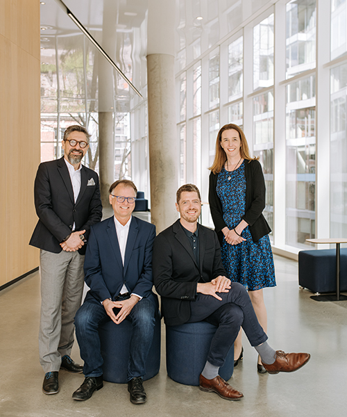 Guy Girard, Jean-Marc Léger, Alaric Bourgoin et Caroline Aubé