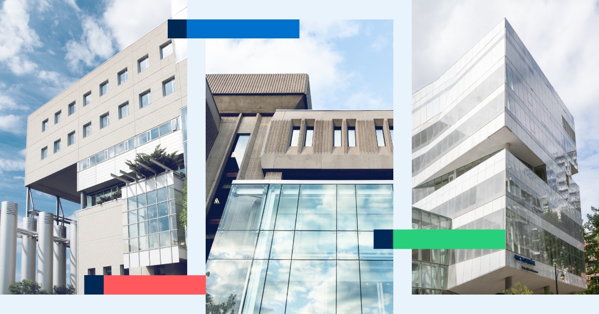 蒙特利尔大学校园俯瞰图,建筑与绿地相间
