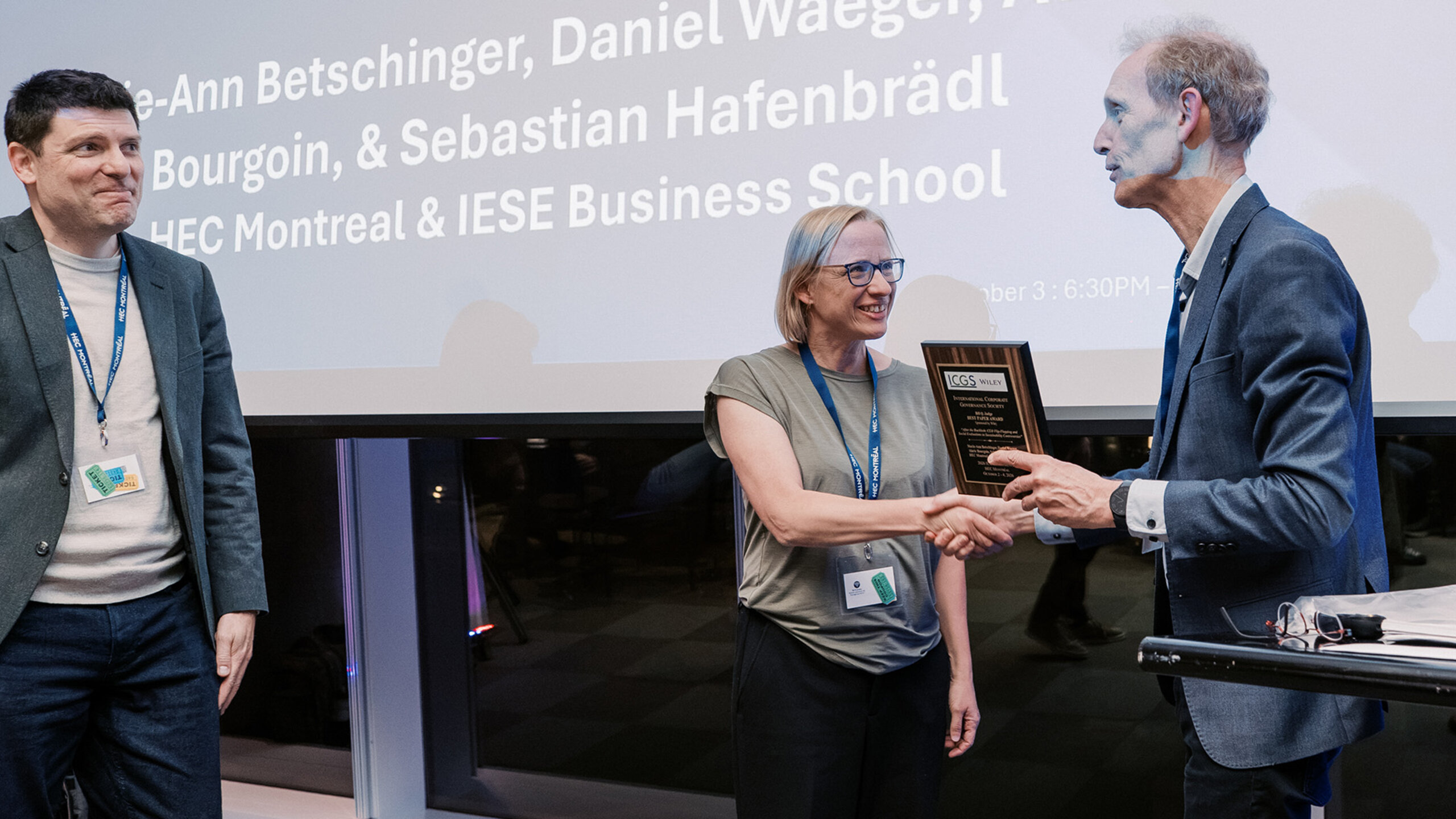 Remise du prix du meilleur article lors de la conférence 2026 de l’International Corporate Governance Society (ICGS).
