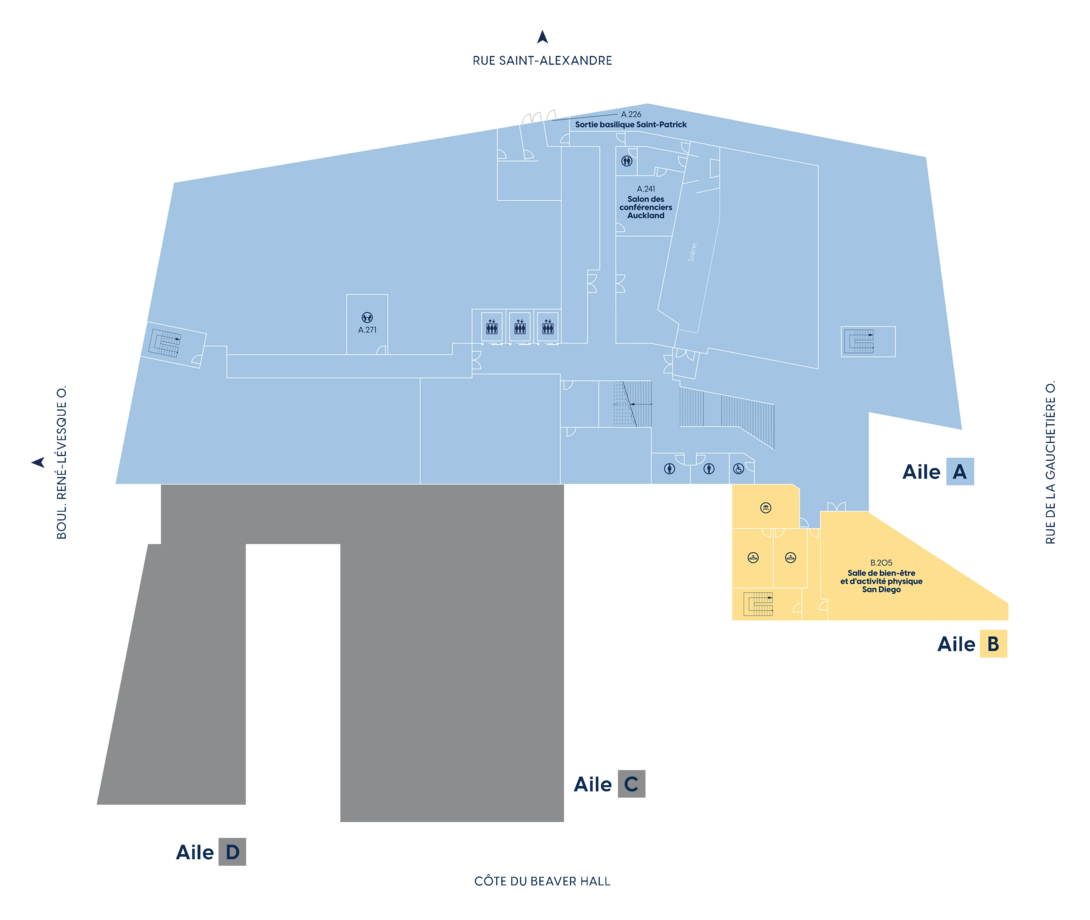 Plan du Niveau 2 de l'édifice Hélène-Desmarais
