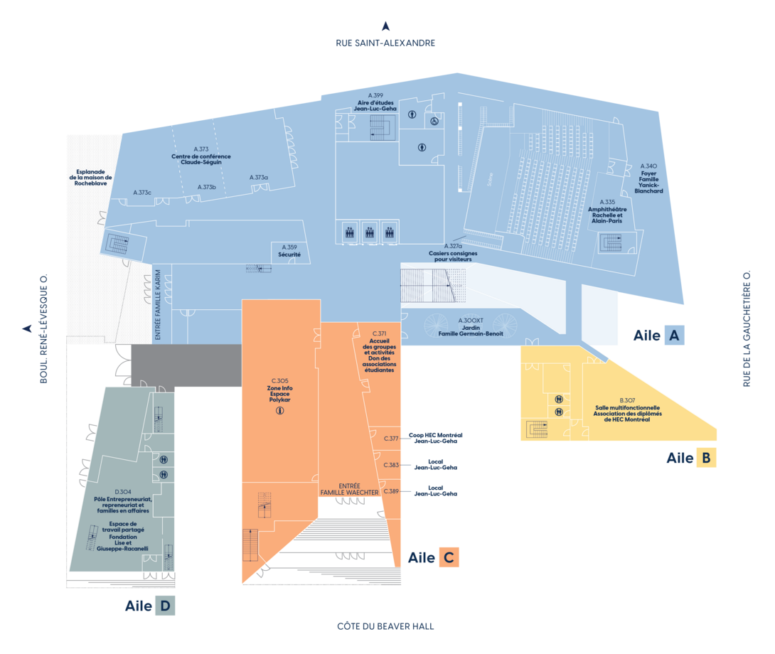 Plan du Niveau 3 de l'édifice Hélène-Desmarais