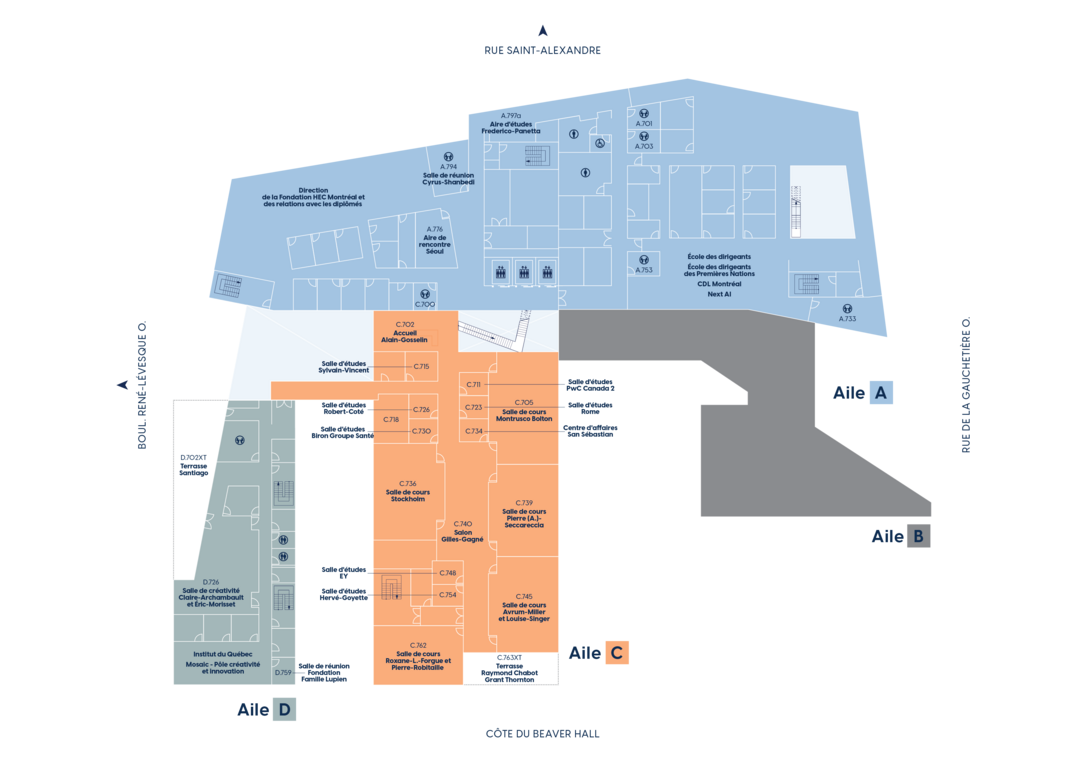Plan du Niveau 7 de l'édifice Hélène-Desmarais