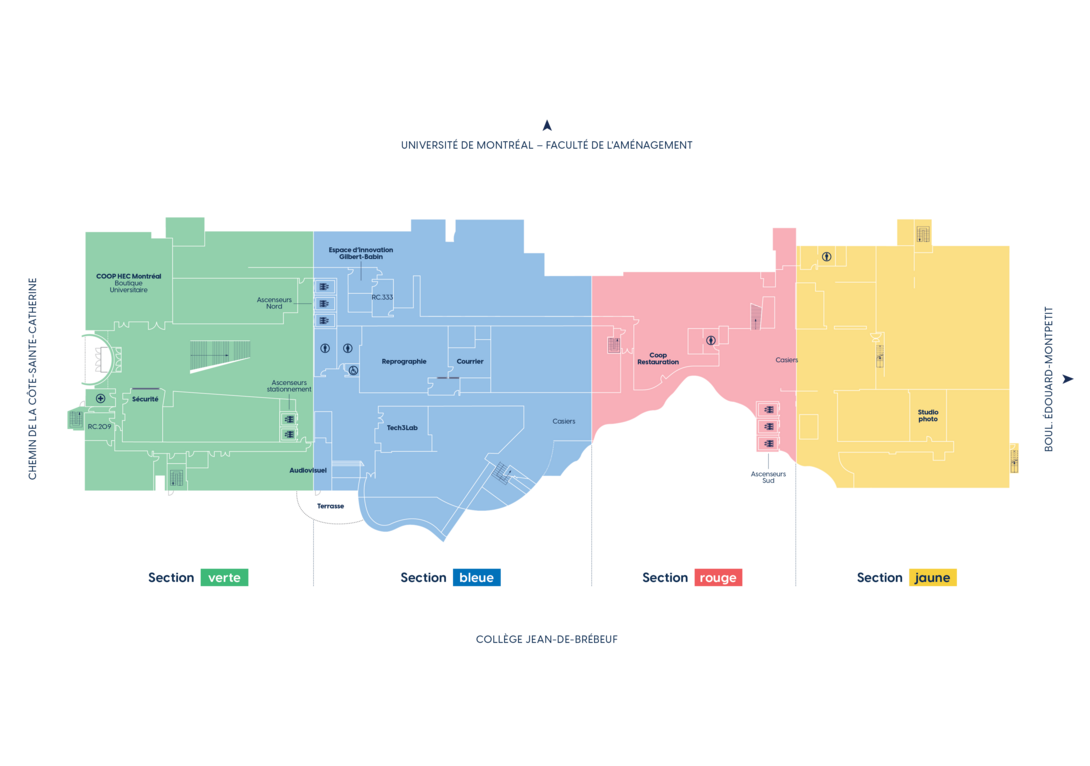 Plan du rez-de-chaussée de l'édifice Lise-et-Giuseppe-Racanelli