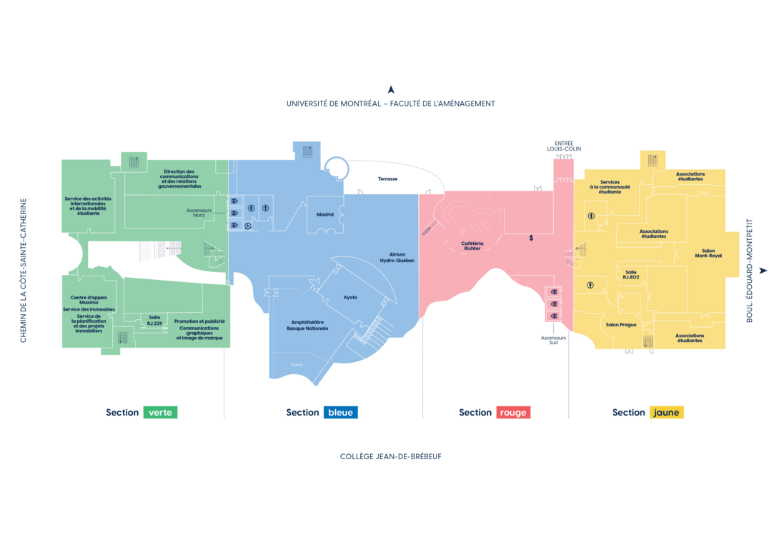 Plan du rez-de-jardin de l'édifice Lise-et-Giuseppe-Racanelli