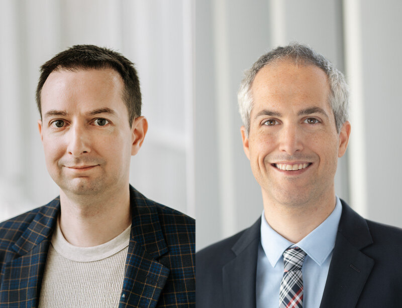 Portrait de Rémi Charpin et portrait de Martin Cousineau.