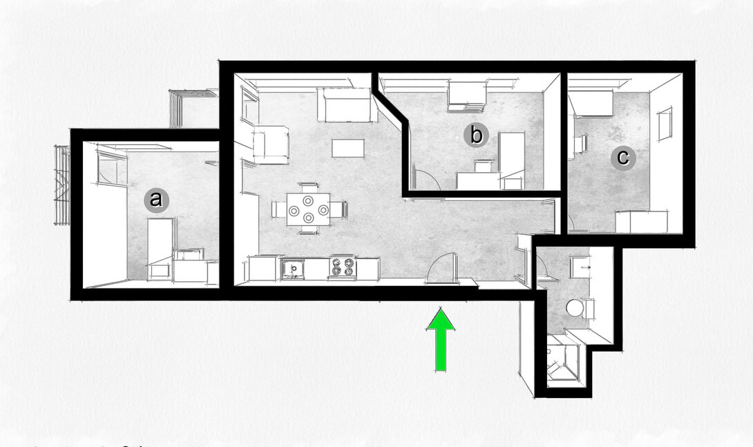 Plan de l'appartement du modèle 1