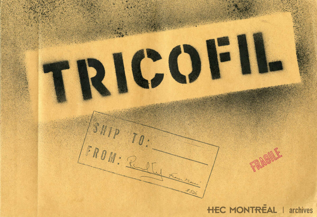   Description : Couverture du livre Tricofil fragile, publié en 1982. Date : 1982 Crédit photo : Photographe inconnu Cote archivistique : P008/W1,0001