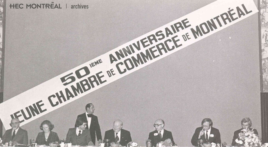   Description : Célébrations entourant le 50e anniversaire de la Jeune chambre de commerce de Montréal. Date : 1981 Crédit photo : Photographe inconnu Cote archivistique : P054/X99,0002