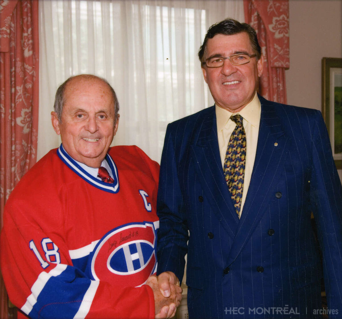   Description : Gérard Lebeau et Serge Savard. Date : Inconnue Crédit photo : Photographe inconnu Cote archivistique : P090/S1/D45