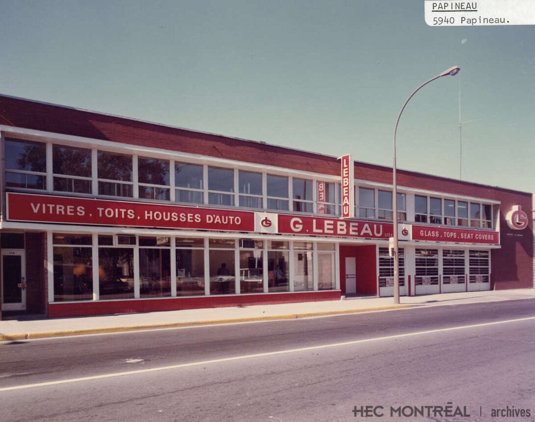   Description : Succursale Papineau de la compagnie G.Lebeau Ltée sur la rue Papineau. Date : ca 1970 Crédit photo : Studio Alain Enrg., Montréal Cote archivistique : P090/S2/D08