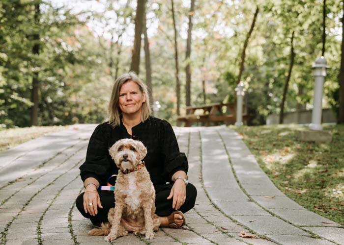 Ginny, chienne de th&eacute;rapie